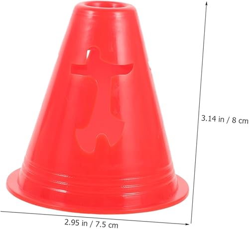 Miniatura 5 de Paquete de 20 conos deportivos de 3.1 in de alto, marcadores de agilidad de plástico resistente para entrenamiento de fútbol y patinaje sobre