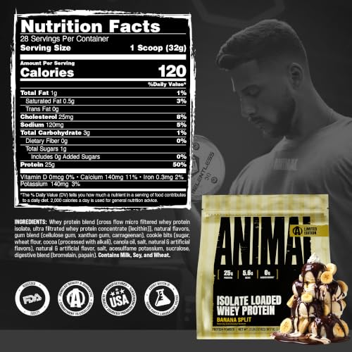 Image of Animal Whey Protein Isolate Powder | 25g Protein | Banana Split 2lb
