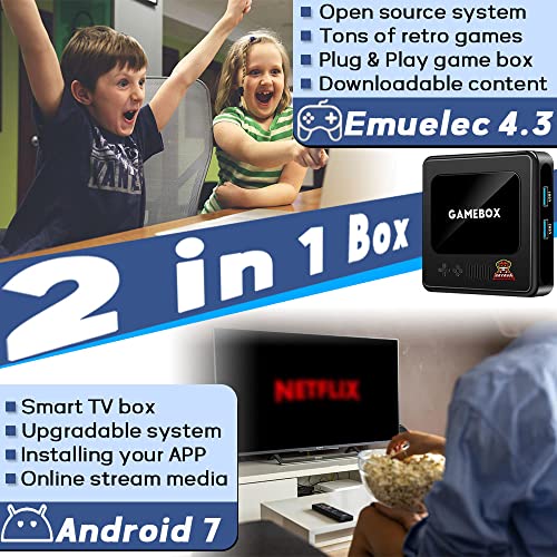 G10 Retro Game Console Tv Hd Output Plug And Play Games Console Video Gaming Consoles With Android Tv & Emuelec Preinstalled System 2 Controllers 64Gb #TOP3