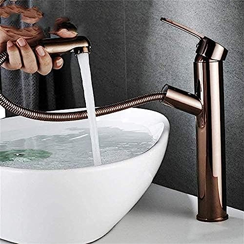 Robinet en laiton d'évier or rose mitigeur élégant design