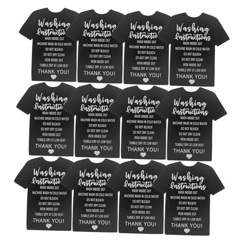 MUCKLILY 300個洗濯表示カード 衣類用洗濯指示タグ クリア印刷 厚手紙製 丈夫で長持ち 小規模事業者向け メッ記入可能
