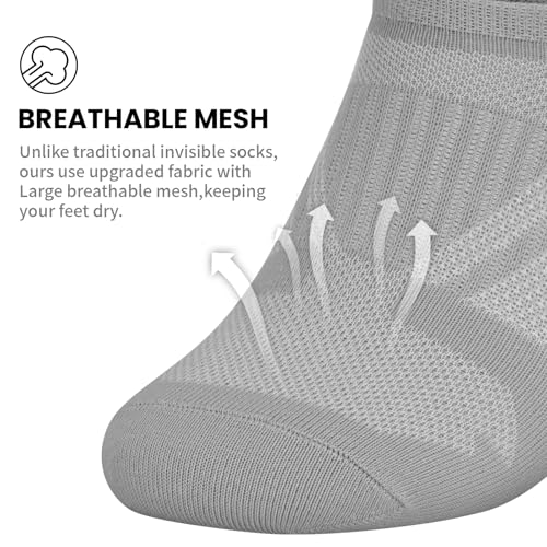 wernies No Show Socks for Women - 8 Pairs Low Cut Invisible Casual Short Ankle Socks for women Black/White/Gray 5-8