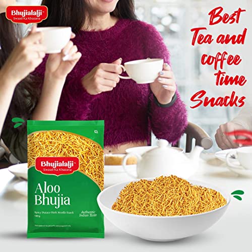 Image of Bhujialalji Aloo Bhujia, Navratna Mix (Combo pack of 2) 2kg | Rajasthani Namkeen | indian Spices | Indian Tea Time Fresh & Mixture | Ready to eat