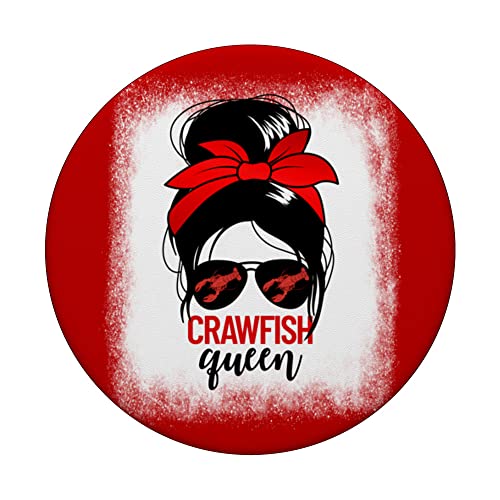 Crawfish Queen Women's Craw Fish Boil Crawfish Queen PopSockets Swappable PopGrip, Black - Image 3
