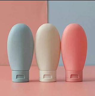 زجاجات سفر من السيليكون لمستحضرات التجميل، حاويات سفر معتمدة من ادارة امن المواصلات الامريكية، 3 عبوات من الملحقات القابلة لاعادة الملء مانعة للتسرب