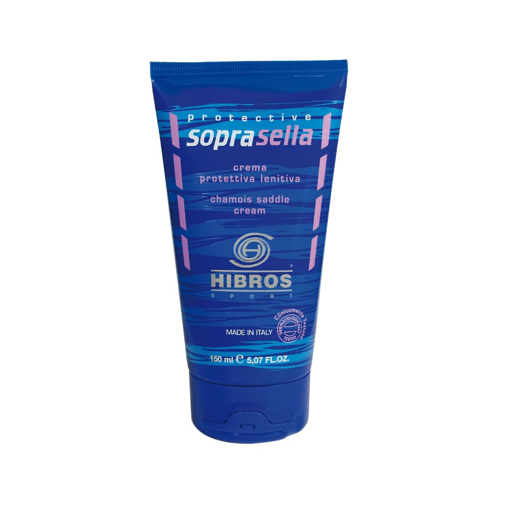 Hibros Crema Soprasella Lenitiva Idratante Protettiva Anti Sfregamento - Fondello Ciclismo Sottosella - Bici Corsa Sport Uso Sportivo Running 150 ml
