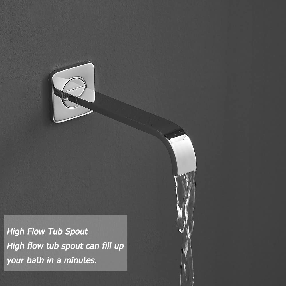 POP SANITARYWARE Sistea De Ducha Negro Para Baño, Juego Copleto De Grifo De Ducha Ontado En
