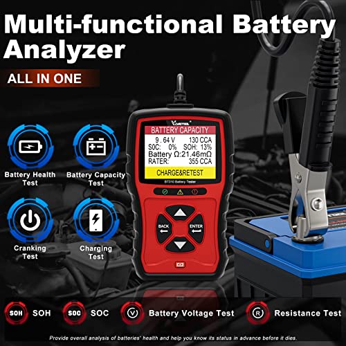 Vdiagtool Bt310 Car Battery Tester Load Tester 12/24V 100-2000 Cca Digital Battery Analyzer Automotive Alternator Tester Cranking Charging Test For Suv Atv Truck #TOP2