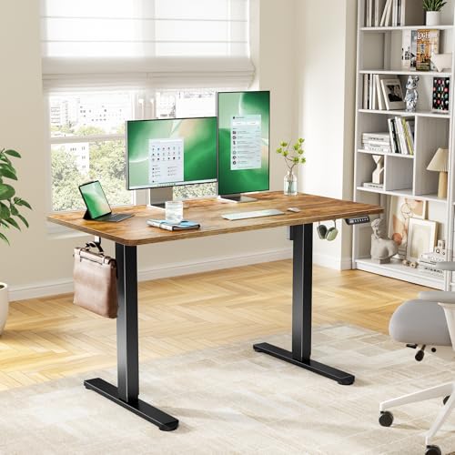 Image of Marsail Electric Standing Desk with One-Piece Desktop,48 x 30 inch Height Adjustable Office Gaming Computer Desk with Deeper Tabletop,Home Office Stand up Desk with 4 Memory Presets, Desk for Bedroom