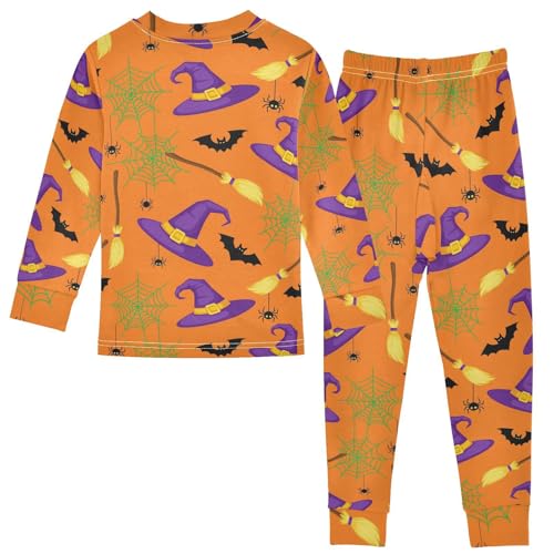 Pajama Sets Long Sleeve Halloween Themed Pattern Soft Comfy Sleepwear 2 Piece PJS 3-8T3