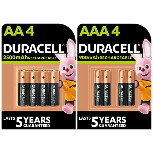 Piles rechargeables AA et AAA Duracell pack mixte de 8