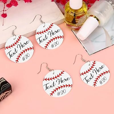 Personalized Baseball Earrings