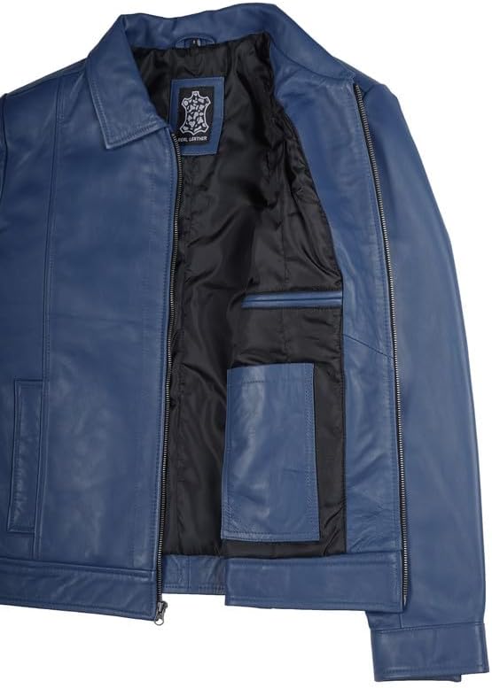 Brown Leather Jacket Men - Black Real Lambskin Mens Leather Jacket - Image 4