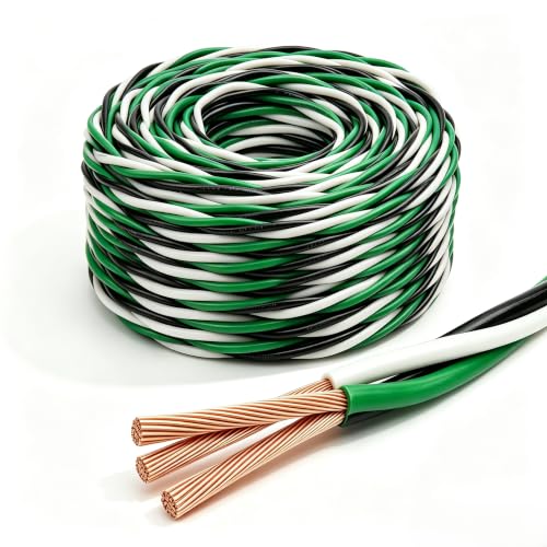 Image of THHN Wire 12 Gauge 3 Conductors Copper Wire Black White Green, 100FT