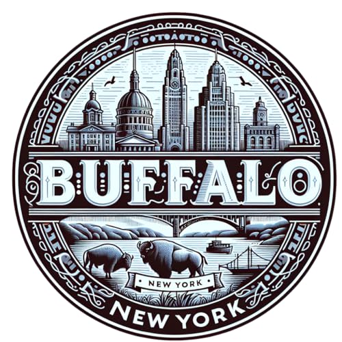 Imán decorativo plano Buffalo Nueva York 2 pulgadas