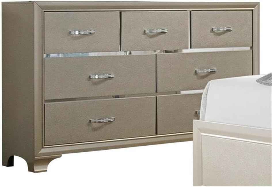 Acme Carine 7 Drawer Dresser in Champagne