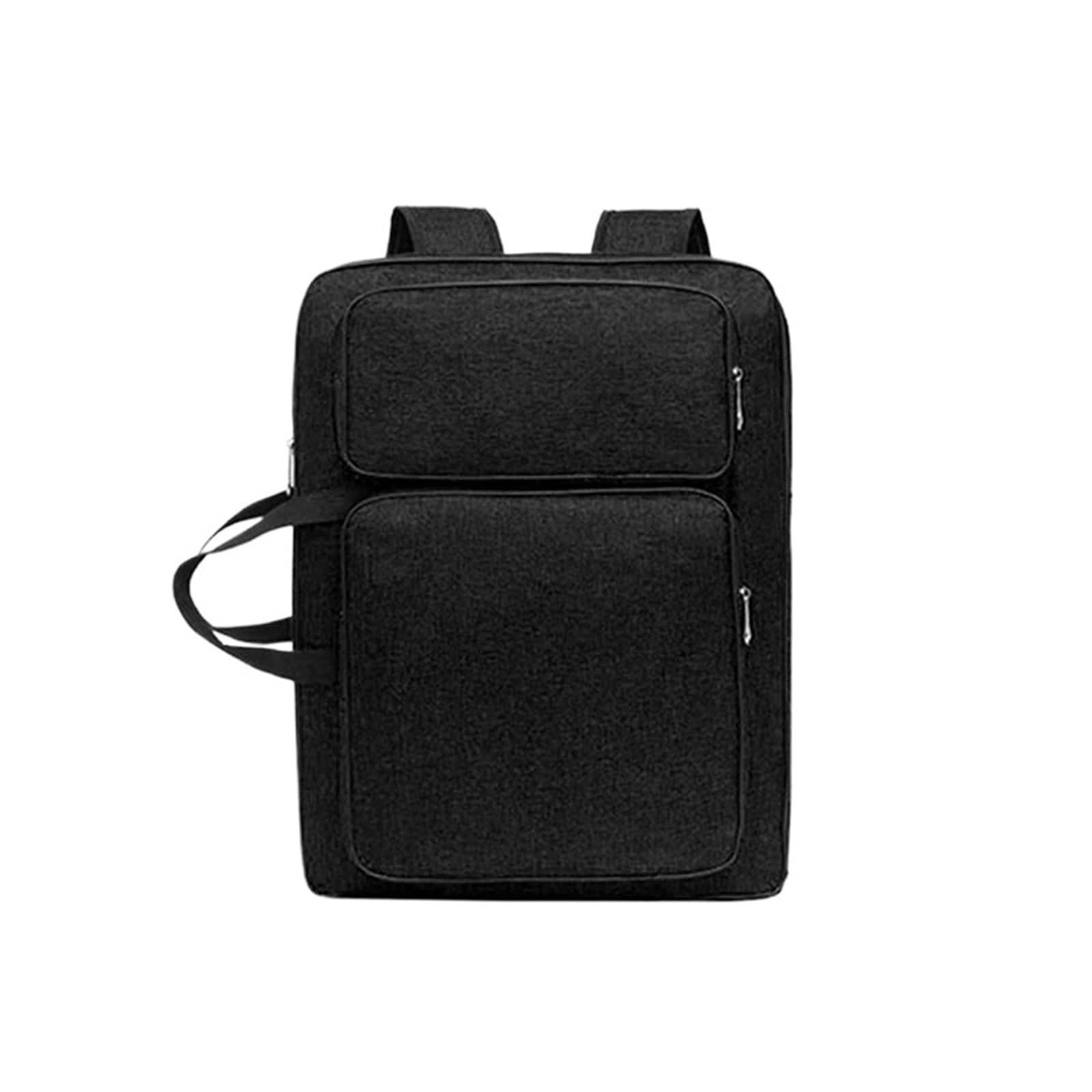 Portafolio de artista, Estuche de portafolios arte, organizador nailon, tablero dibujo, mochila portátil, multicolor(Black)