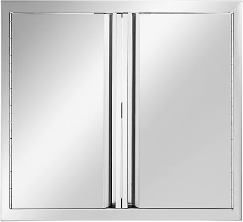 Puertas de acceso doble para barbacoa de acero inoxidable panel de puerta de doble pared de 26 pulgadas de ancho x 24 pulgadas de alto, puertas de