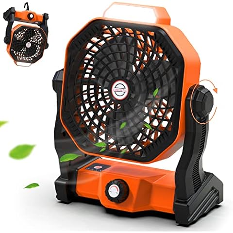 Sendowtek Ventilador Sobremesa Recargable con Luz LED y Gancho Cover