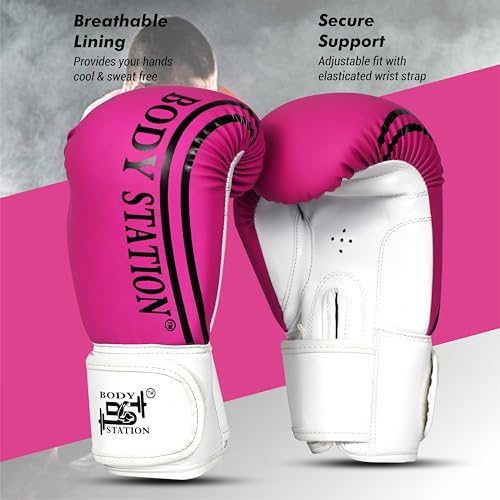 Image of Boxing Gloves - Faux Leather Training Gloves with Hook and Loop Velcro Closure for Long-Lasting Strength and Durability