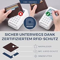 VON HEESEN Echtleder RFID Kartenetui aus Nappa-Leder - 9 Fächer - Querformat Kreditkartenetui für Damen & Herren (Braun) – Ansicht 3