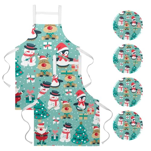 Tablier de cuisine bonhomme de neige idée cadeau originale pour passionnés de bistrot