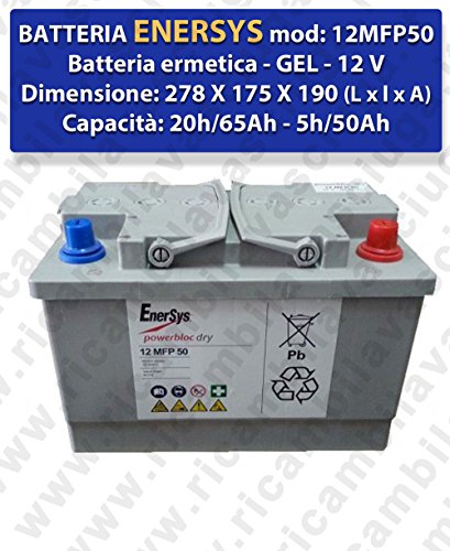 12MFP50 Batteria GEL - ENERSYS - 12V 65Ah 20/h