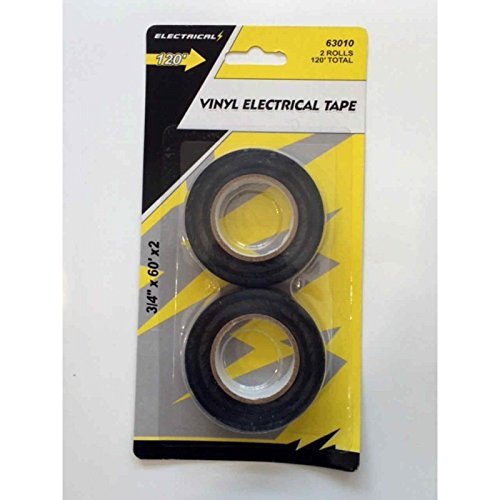 20 Rolls Black Electrical Tape – 3/4 X 60 Feet, UL Listed, High Quality For DIY & Repairs