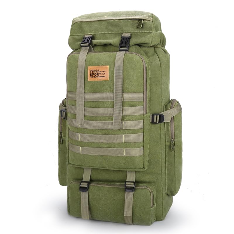 Mochila Trilha Camping Acampamento 80l Litros Impermeável Cor:Verde