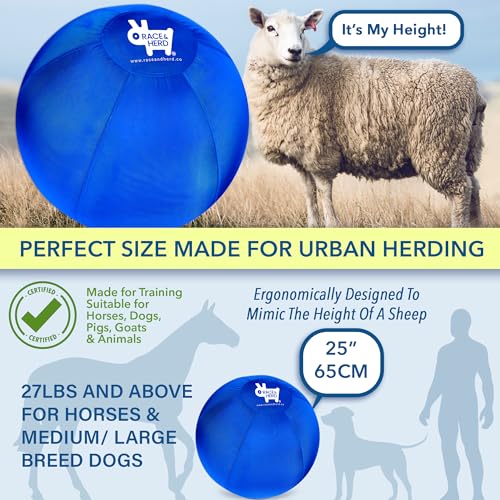 Race&Herd Herding Ball for Dogs Blue Heelers, Horse Ball & Ball Cover - 25" Ball Large with Air Pump | for Play Hurding Ball | Hearding Ball Toys for Horses Stall - Image 4