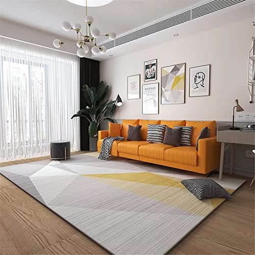 Xiaosua Alfombra Habitacion Bebe Alfombras Salon Grandes Alfombra De Sala De Estar Alfombra De Patrón Simple Triangular Azul Dormitorio Lavable 100X160Cm Alfombra Bebe Amarillo Cover