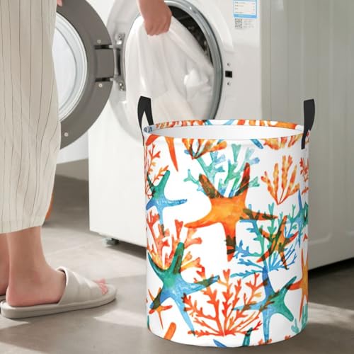 Panier à linge imperméable étoiles de mer pour la maison et le dortoir - 7