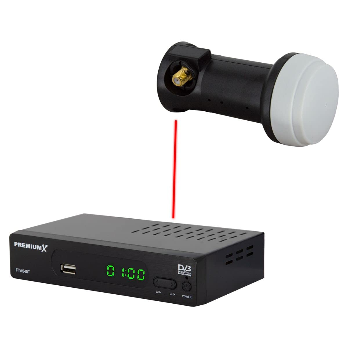 Premium X Deluxe Single LNB - Convertisseur de Signal pour 1 utilisateur avec réception Satellite numérique en HD, UHD et 4K - DVB-S2 et oscillateur de référence PLL pour Une Performance maximale