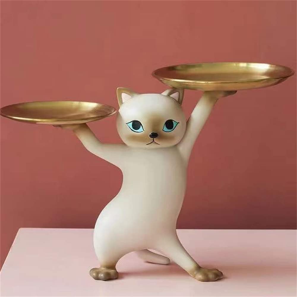Amazon.co.jp: 皿を捧げるネコ ねこ 猫ちゃん キー収納 金属 樹脂製品 