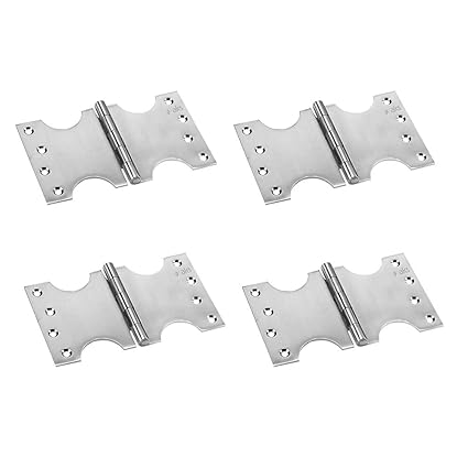 AKS Stainless Steel Parliament Hinges (Moon Type) Cut to Cut Length 4 Inch Thickness 3 MM Finish Satin SS Pack of 4 Piece
