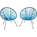 TecTake 800729 2er Set Acapulco Garten Stuhl, Lounge Sessel im Retro Design, Indoor und Outdoor, pflegeleicht, Relaxsessel zum gemütlichen Sitzen - Diverse Farben - (Blau | Nr. 403306)