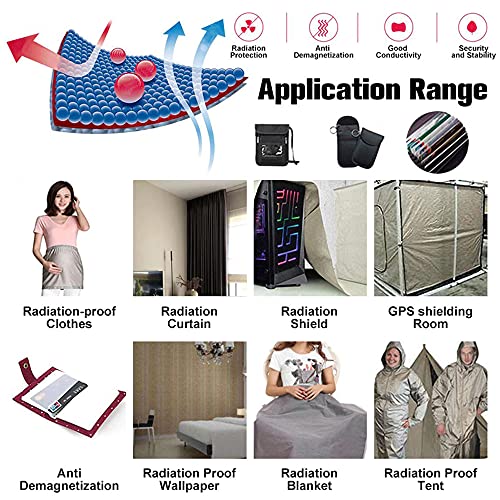 Alfredx EMFB Faraday Fabric 44'' X 36'' Emf Protection Fabric, Military Grade Rfid Shielding Fabric Signal Blocking Material 1 Yard thumb #1