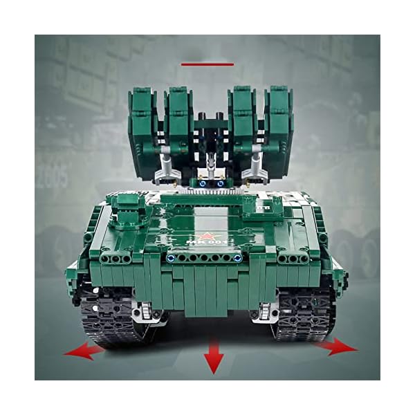 Technik Ferngesteuert Panzer, Mould 20001, 1:10 Militär HJ-10 Panzer Modell bausatz, mit 1689 Teile und Motors… – Bild 6