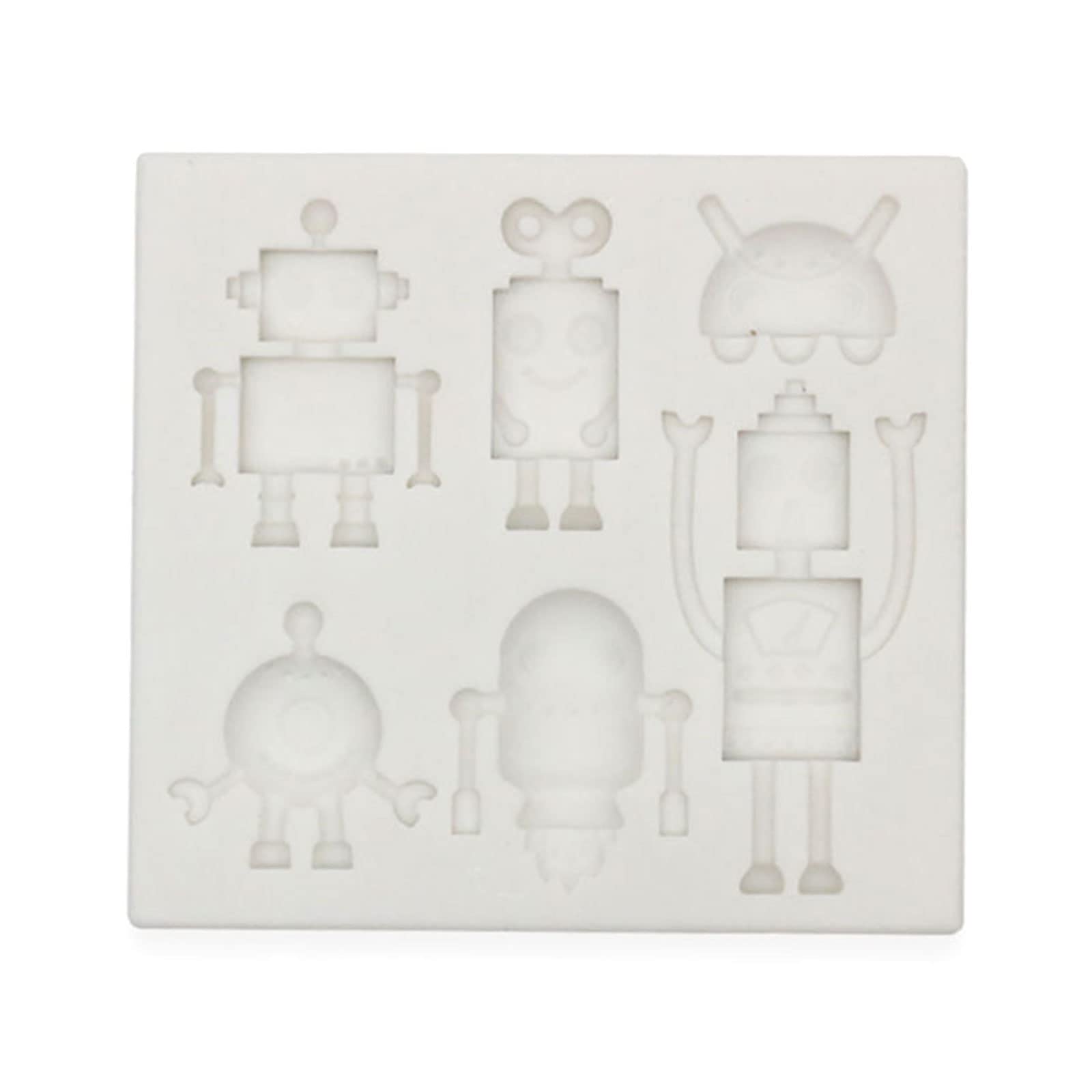 CRFFZ Fondant Molds Chocolate Candy Robots Shaped Silicone for Kitchen Cake Chocolate Baking Silicone Molds for Cake Decorating