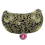 Raum der Stille Edeles schwarz goldenes Brokat Meditations- Yogakissen 36x13x16 Halbmondform