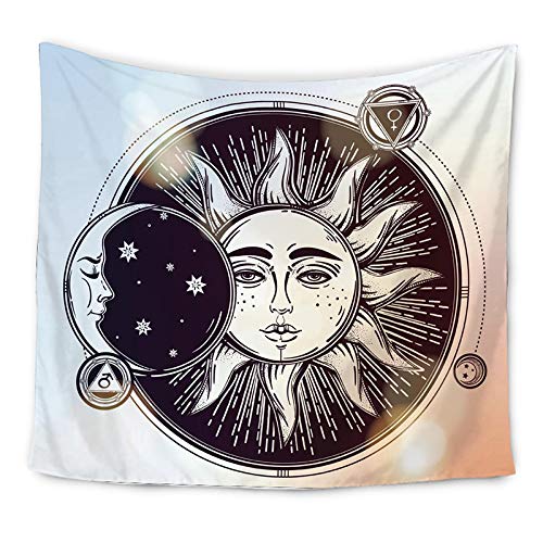 Amknn Tarot - Tapiz para colgar en la pared, diseño de luna, estilo medieval europeo