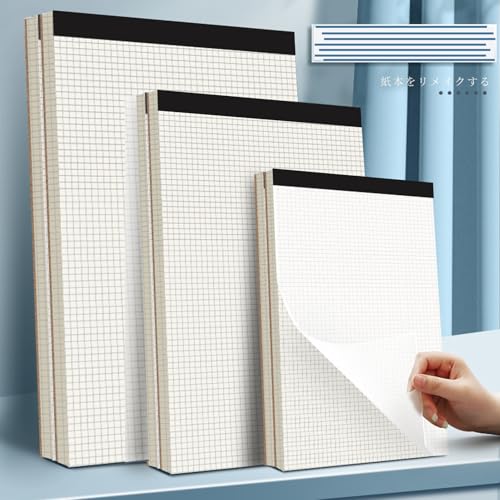 Grid Paper Pads, White Quad Graph Paper Pads, Quadrille Pad, 5x5 (5 Squares per inch) Cardboard Back