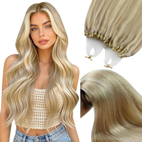 YoungSee Micro Loop Hair Extensions Real Human Hair Blonde Highlight