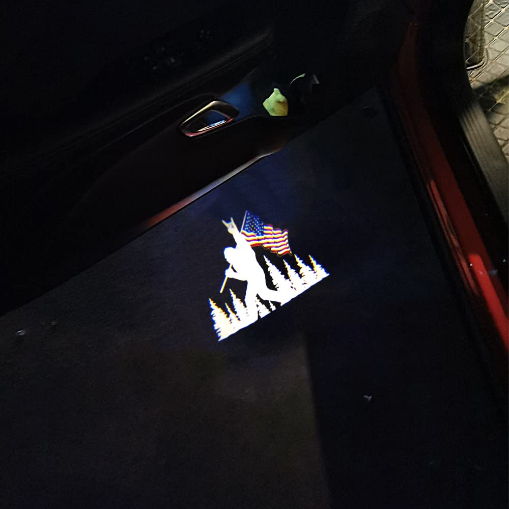 uunonaha 2Pcs Car Door LED Bigfoot Logo Projector Welcome Lamp Door Light Puddle Lights