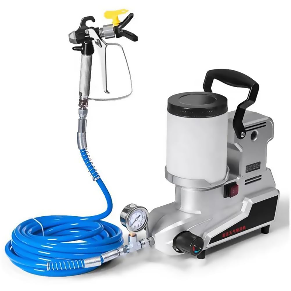 YHUEGHPortable Airless Paint Sprayer, 1600W High Pressure, 2.5L/Min HVLP Wall Spray Gun With 3 Adjustable Speed, 2L Capacity, 5m Hose, for Home Interior Exterior