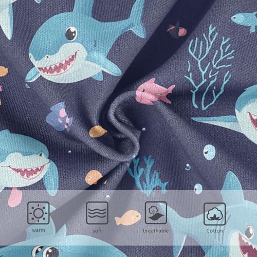 Wusikd Cartoon Sharks Fish Girls' Underwear Cotton Cute Girls Briefs Soft Toddler Underwear 2T3