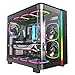MONTECH King 95 PRO Dual-Chamber ATX Mid-Tower PC Gaming Case, High-Airflow, Toolless Panels, Sturdy Curved Tempered Glass Front, 6 ARGB PWM Fan Pre-Installed with Fan Hub, Black