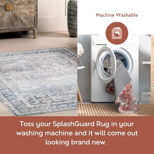 nuLOOM 8' x 10' Machine Washable Area Rug with Waterproof Spill Proof Surface, Non Slip Backing and Stain Resistant for Living Room, Bedroom, Kitchen, Dining Room, Philomena Green