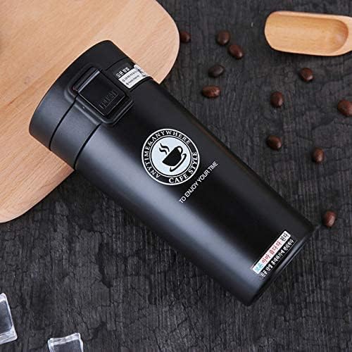 Image of Travel Mug, Insulated Coffee Cup Reusable with Leakproof Lid & Handle, Double Wall Vacuum Stainless Steel Car Coffee Mug for Hot and Cold Water Coffee and Tea, 500ml (Black)