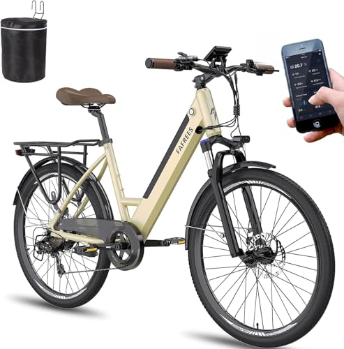 Fafrees F26 Pro [ Offiziell ] E Bike Herren Urban mit App 250W, Elektrofahrrad E-Bike Damen 26 Zoll Pedelec Mountainbike Citybike, 25km/h Elektrisches Fahrrad Akku 36 V/14,5 Ah